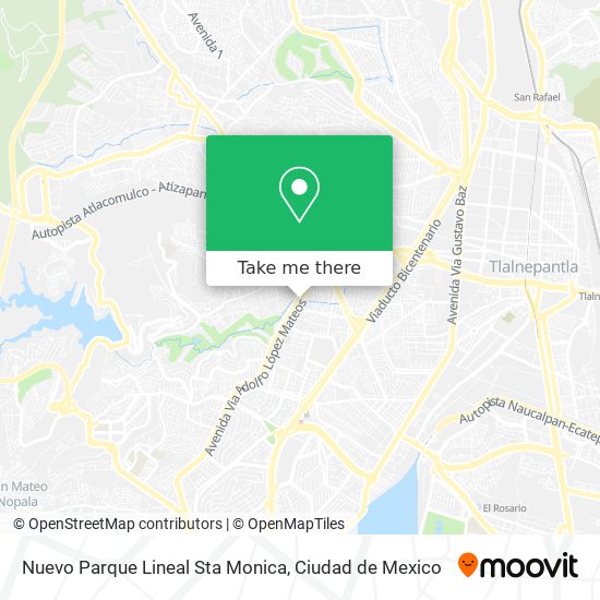 Nuevo Parque Lineal Sta Monica map