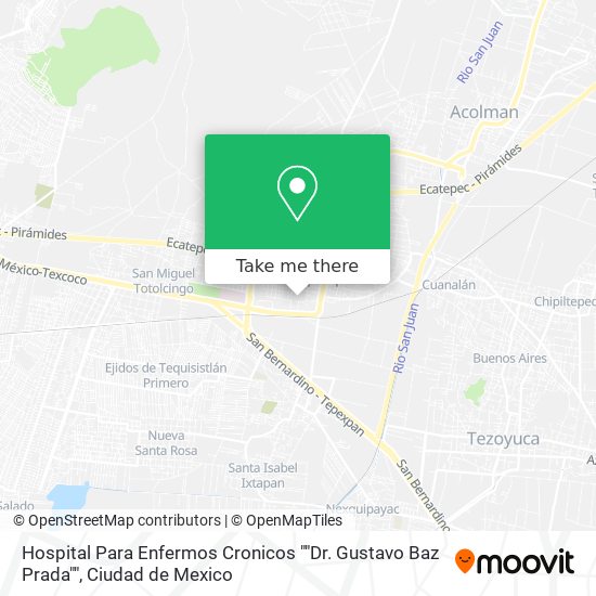 Mapa de Hospital Para Enfermos Cronicos ""Dr. Gustavo Baz Prada""