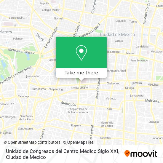 Unidad de Congresos del Centro Médico Siglo XXI map