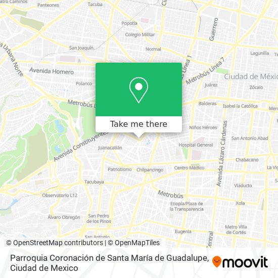 Parroquia Coronación de Santa María de Guadalupe map