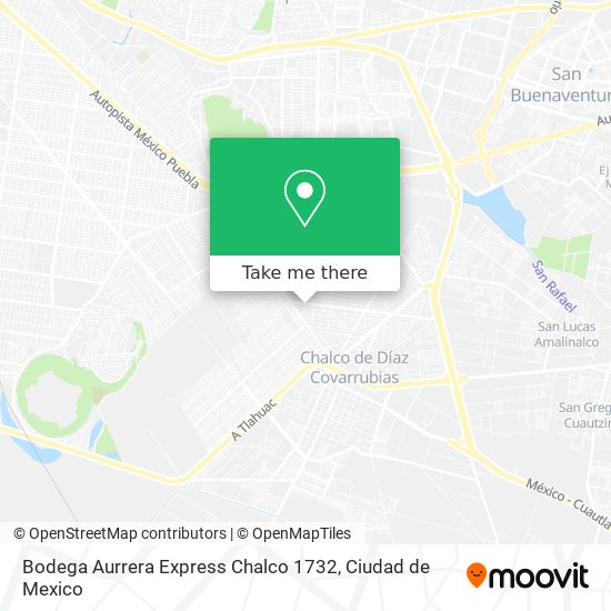 Mapa de Bodega Aurrera Express Chalco 1732