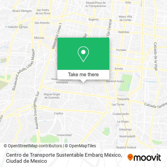 Mapa de Centro de Transporte Sustentable Embarq México