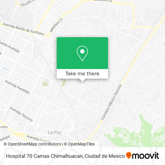 Mapa de Hospital 70 Camas Chimalhuacan