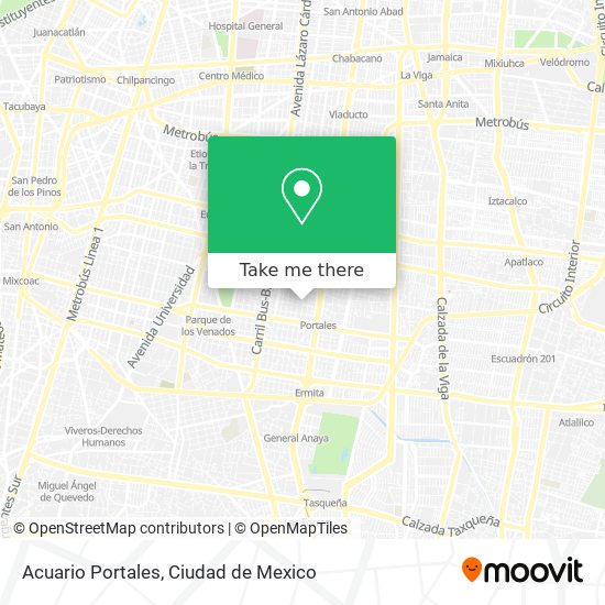 Acuario Portales map