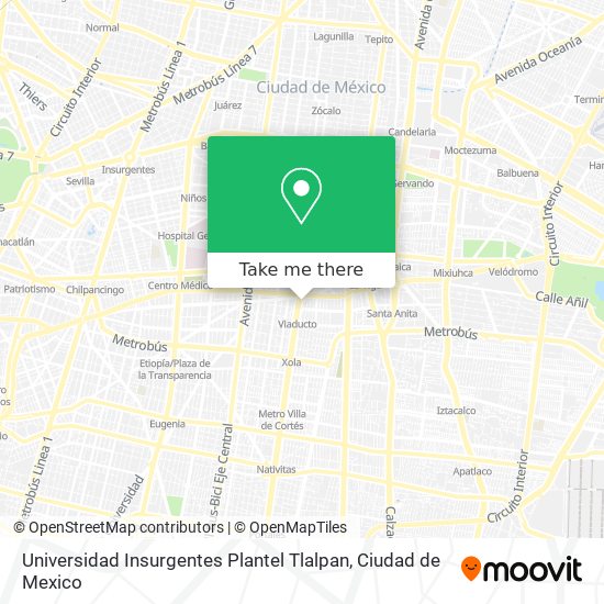 Universidad Insurgentes Plantel Tlalpan map