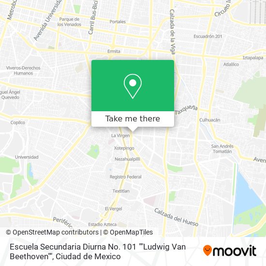 Escuela Secundaria Diurna No. 101 ""Ludwig Van Beethoven"" map