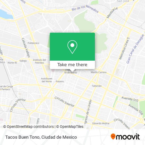 Mapa de Tacos Buen Tono