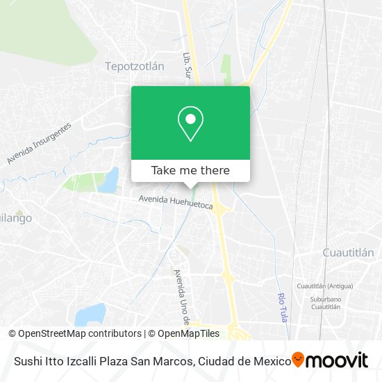 Mapa de Sushi Itto Izcalli Plaza San Marcos