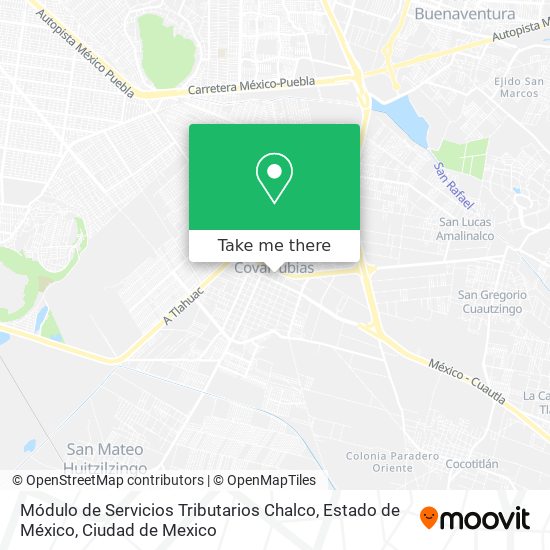 Mapa de Módulo de Servicios Tributarios Chalco, Estado de México