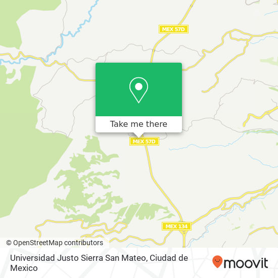 Mapa de Universidad Justo Sierra San Mateo