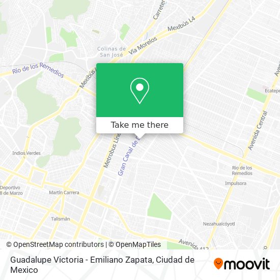 Guadalupe Victoria - Emiliano Zapata map