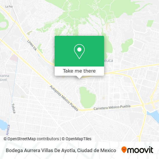 Mapa de Bodega Aurrera Villas De Ayotla