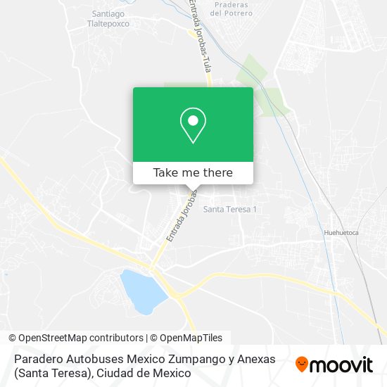 Paradero Autobuses Mexico Zumpango y Anexas (Santa Teresa) map