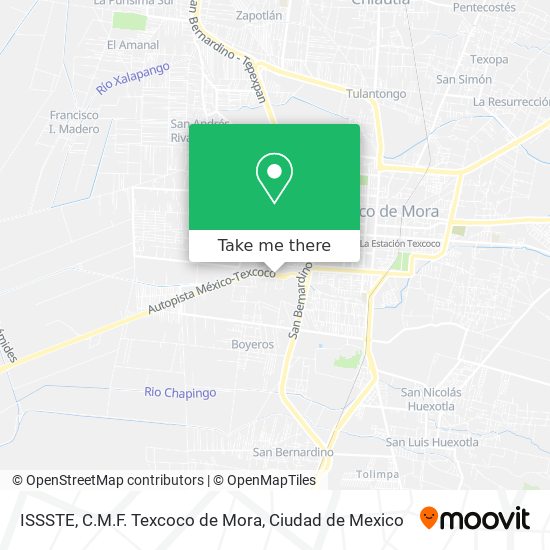 ISSSTE, C.M.F. Texcoco de Mora map