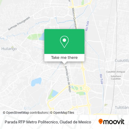 Parada RTP Metro Politecnico map