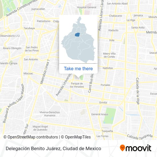 Delegación Benito Juárez map