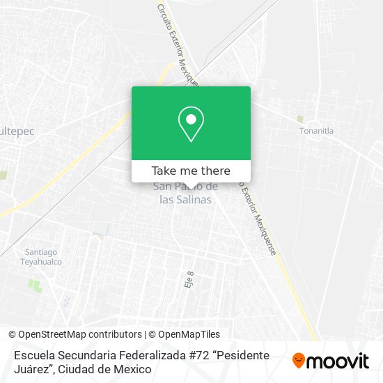 Mapa de Escuela Secundaria Federalizada #72 “Pesidente Juárez”