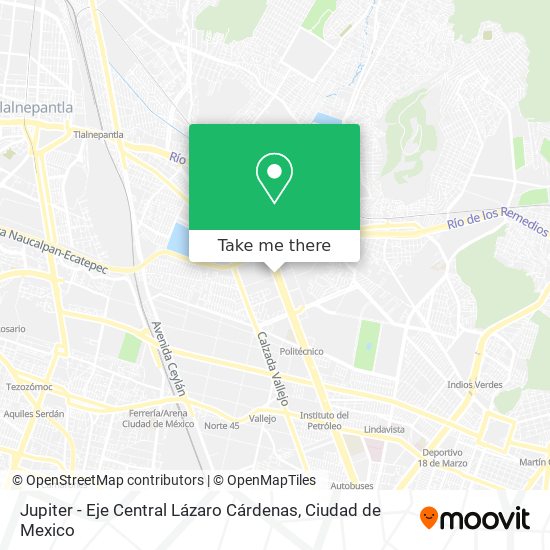 Jupiter - Eje Central Lázaro Cárdenas map