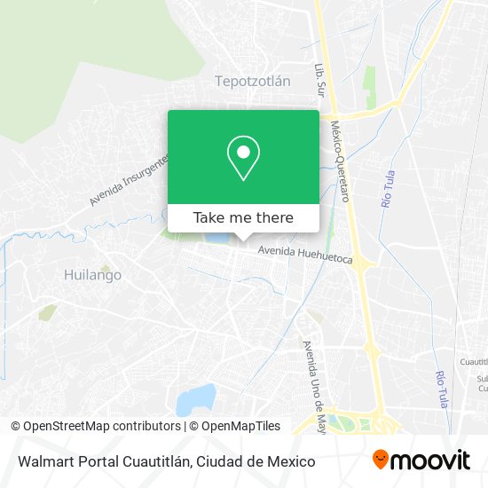 How to get to Walmart Portal Cuautitlán in Huehuetoca by Bus or Train?