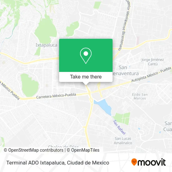 Mapa de Terminal ADO Ixtapaluca