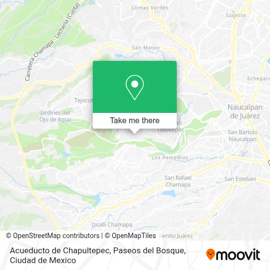 Acueducto de Chapultepec, Paseos del Bosque map