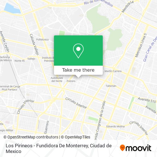 Los Pirineos - Fundidora De Monterrey map