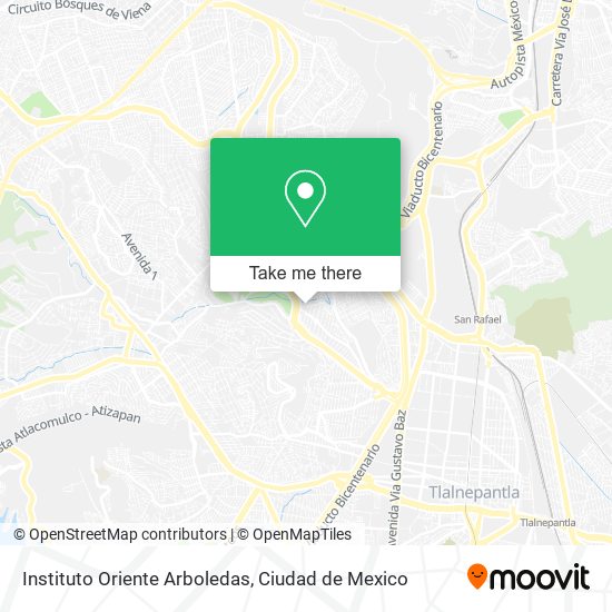 Instituto Oriente Arboledas map