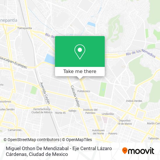 Miguel Othon De Mendizabal - Eje Central Lázaro Cárdenas map