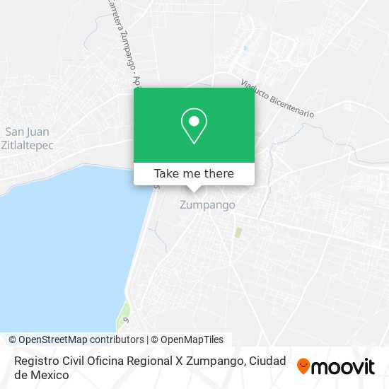 Registro Civil Oficina Regional X Zumpango map