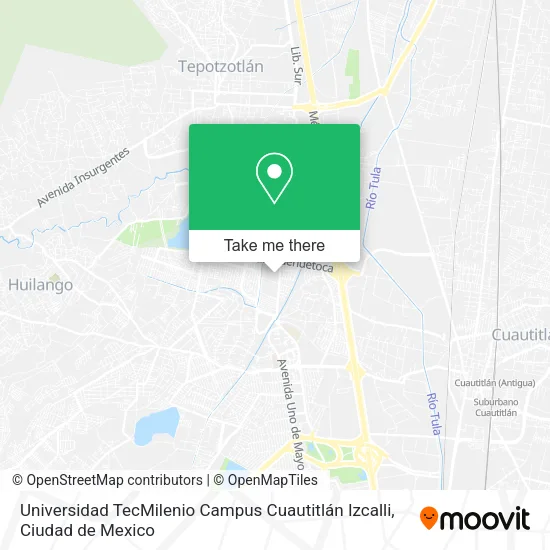 Mapa de Universidad TecMilenio Campus Cuautitlán Izcalli