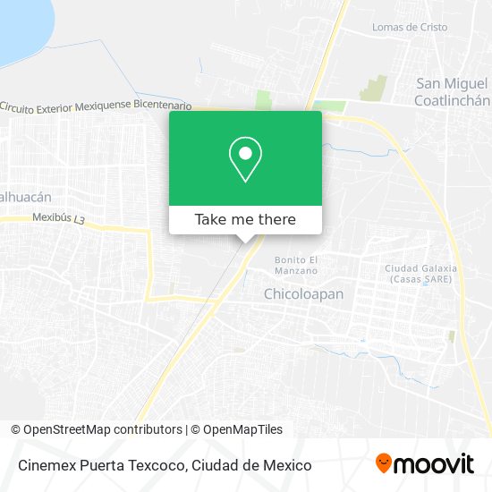 Mapa de Cinemex Puerta Texcoco