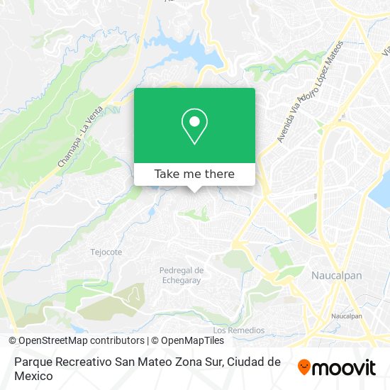 Mapa de Parque Recreativo San Mateo Zona Sur
