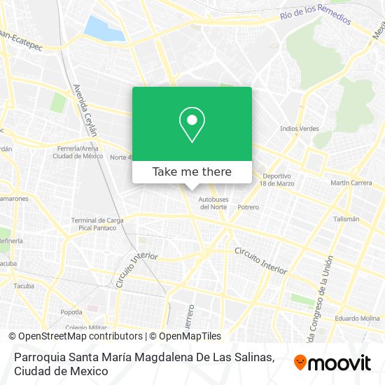 Mapa de Parroquia Santa María Magdalena De Las Salinas