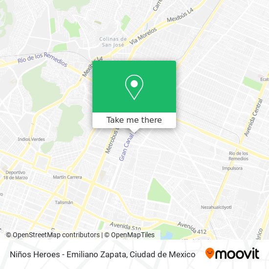 Niños Heroes - Emiliano Zapata map