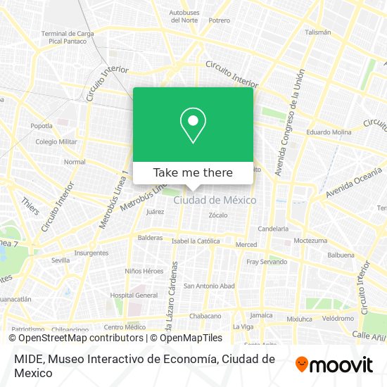 MIDE, Museo Interactivo de Economía map
