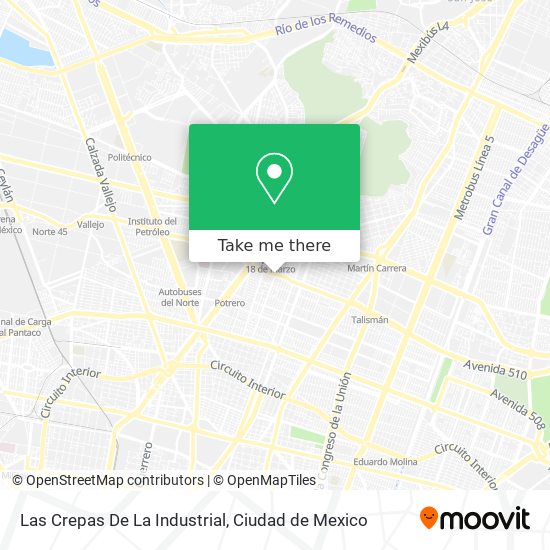 Las Crepas De La Industrial map