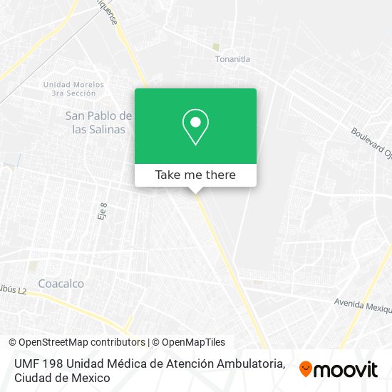 Mapa de UMF 198 Unidad Médica de Atención Ambulatoria