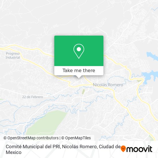 Mapa de Comité Municipal del PRI, Nicolás Romero