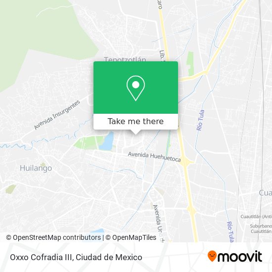 How to get to Oxxo Cofradia III in Tepotzotlán by Bus or Train?