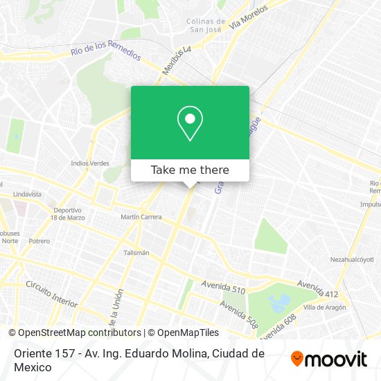 Oriente 157 - Av. Ing. Eduardo Molina map