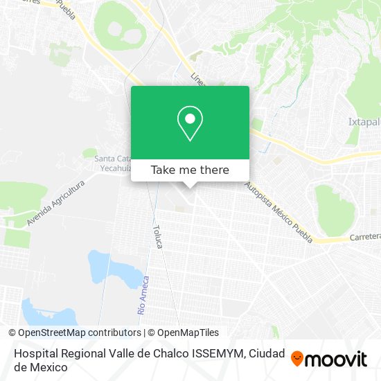 Mapa de Hospital Regional Valle de Chalco ISSEMYM