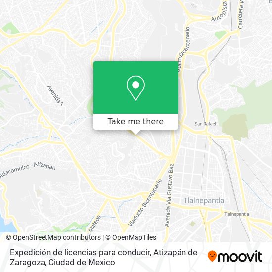 Expedición de licencias para conducir, Atizapán de Zaragoza map