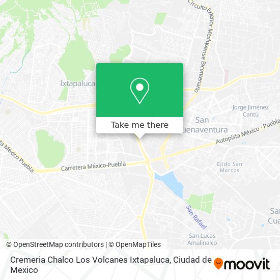 Mapa de Cremeria Chalco Los Volcanes Ixtapaluca
