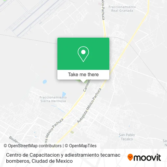 Mapa de Centro de Capacitacion y adiestramiento tecamac bomberos