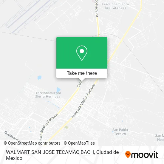 Mapa de WALMART SAN JOSE TECAMAC BACH