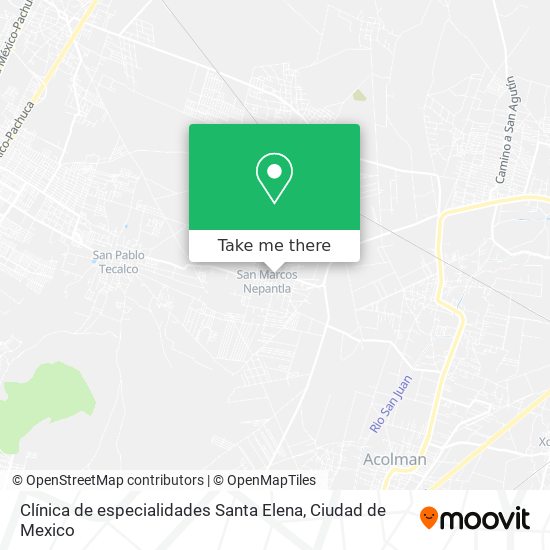 Mapa de Clínica de especialidades Santa Elena