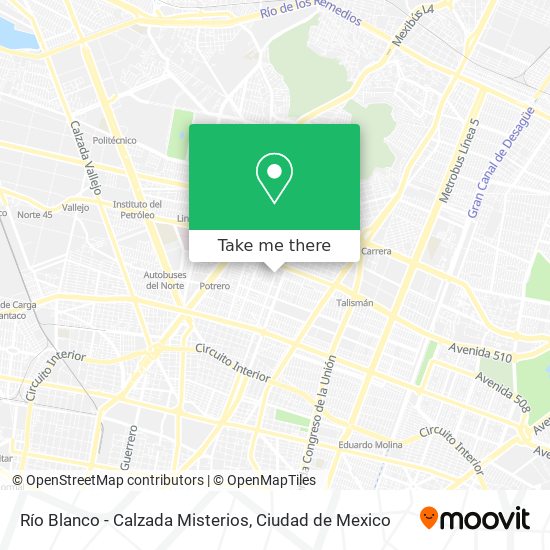 Río Blanco - Calzada Misterios map