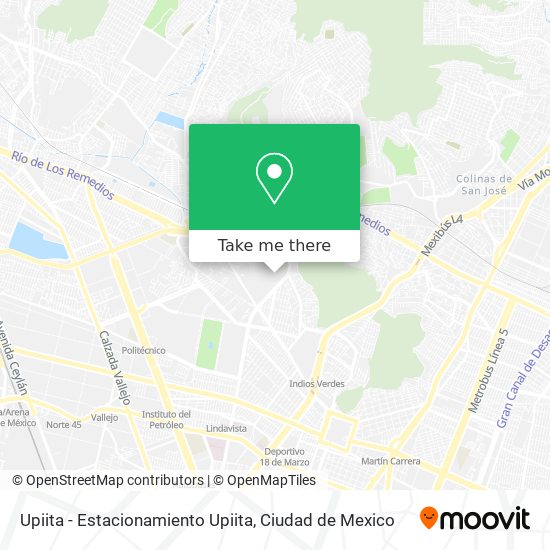 Upiita - Estacionamiento Upiita map