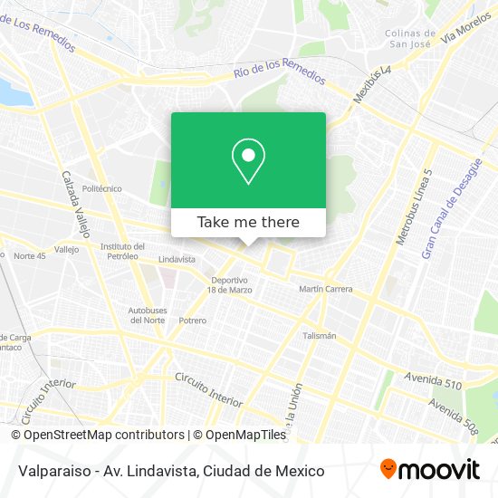 Mapa de Valparaiso - Av. Lindavista