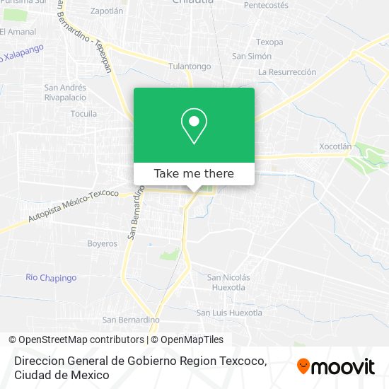 Mapa de Direccion General de Gobierno Region Texcoco
